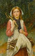 Charles M Russell The young faggot gatherer oil on canvas